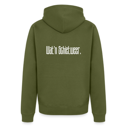 Herren Premium Kapuzenjacke - wat'n Schietweer (weiss) - Khaki