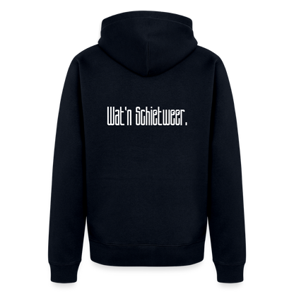 Herren Premium Kapuzenjacke - wat'n Schietweer (weiss) - Navy