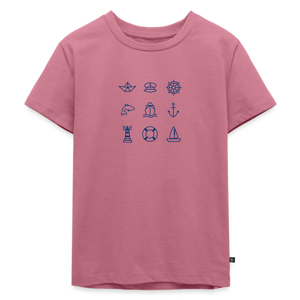 Kinder Premium T-Shirt - Nautik Doodles - Mauve