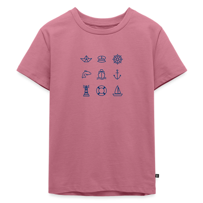 Kinder Premium T-Shirt - Nautik Doodles - Mauve