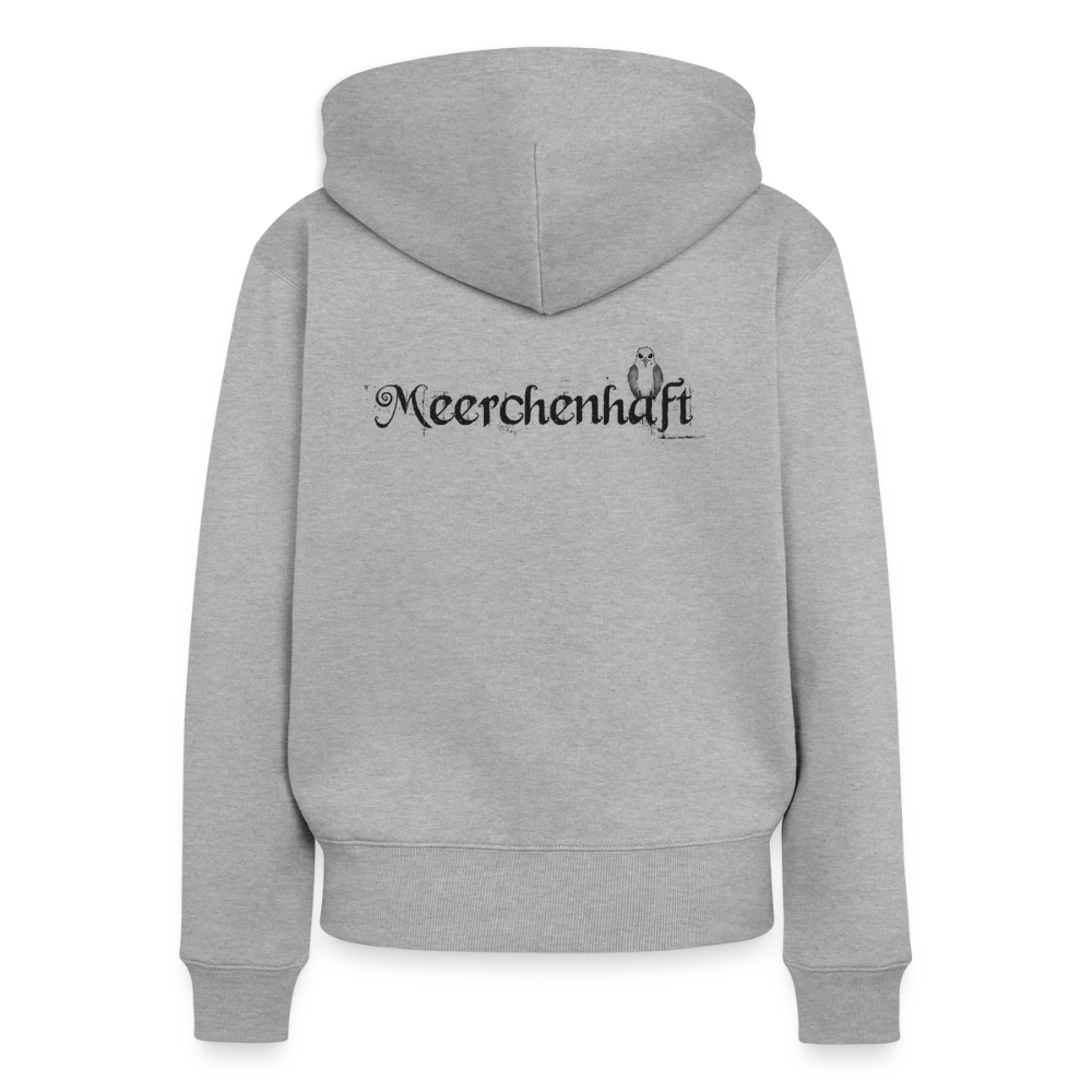 Meerchenhaft Damen Premium Kapuzenjacke im nordischen Stil - Grau meliert