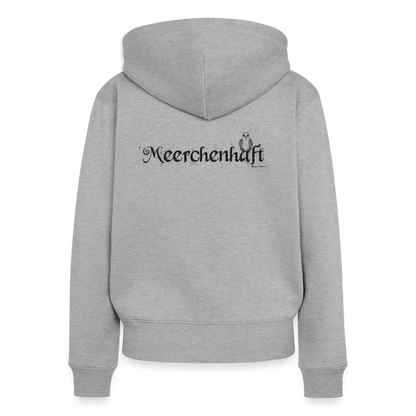 Meerchenhaft Damen Premium Kapuzenjacke im nordischen Stil - Grau meliert