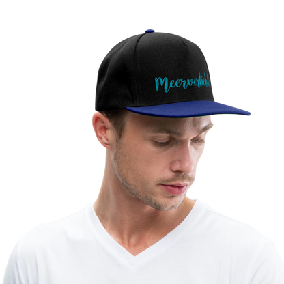 Snapback Cap - Meerverliebt - Schwarz/Königsblau