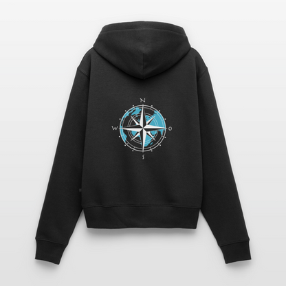 Damen Premium Kapuzenjacke - Kompass (weiss) - Schwarz