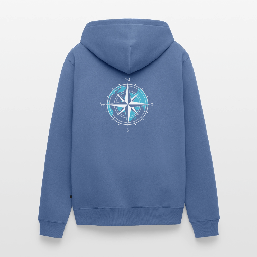 Herren Premium Kapuzenjacke - Kompass (weiss) - Taubenblau