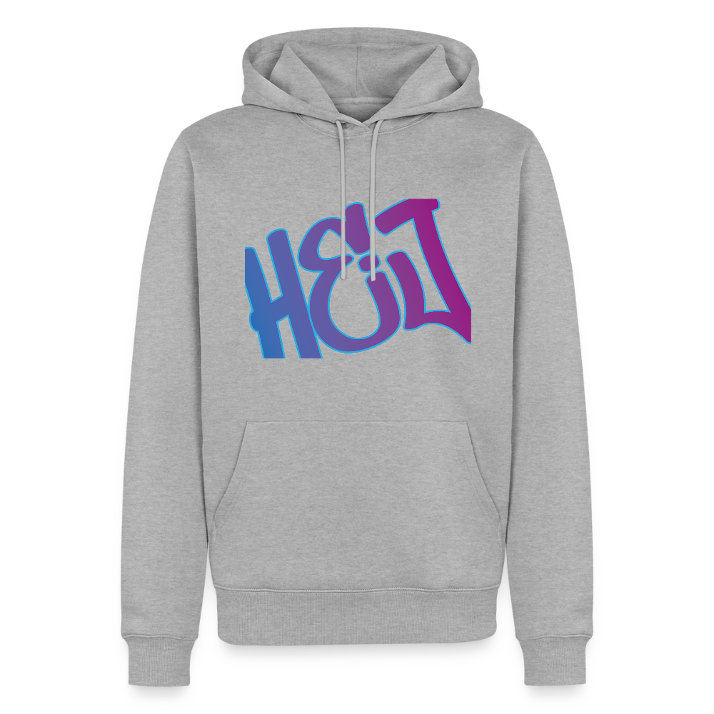 Herren Premium Hoodie - Hej - Grau meliert