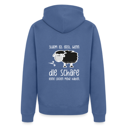 Herren Premium Kapuzenjacke - Schaf (weiss) - Taubenblau