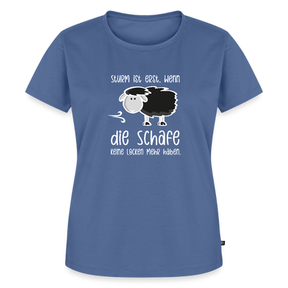 Damen Premium Bio T-Shirt - Schaf (weiss) - Taubenblau