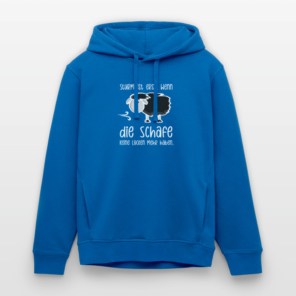 Unisex Bio-Hoodie - Schaf (weiss) - Königsblau