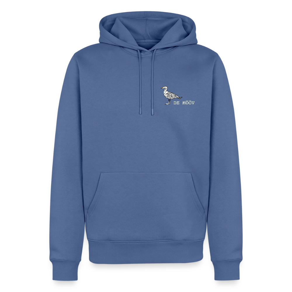 Herren Premium Hoodie - de Mööv (weiss) - Taubenblau