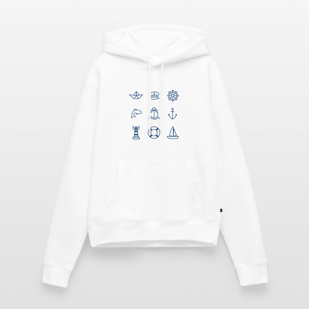 Damen Premium Hoodie - Nautik Doodles - Weiß