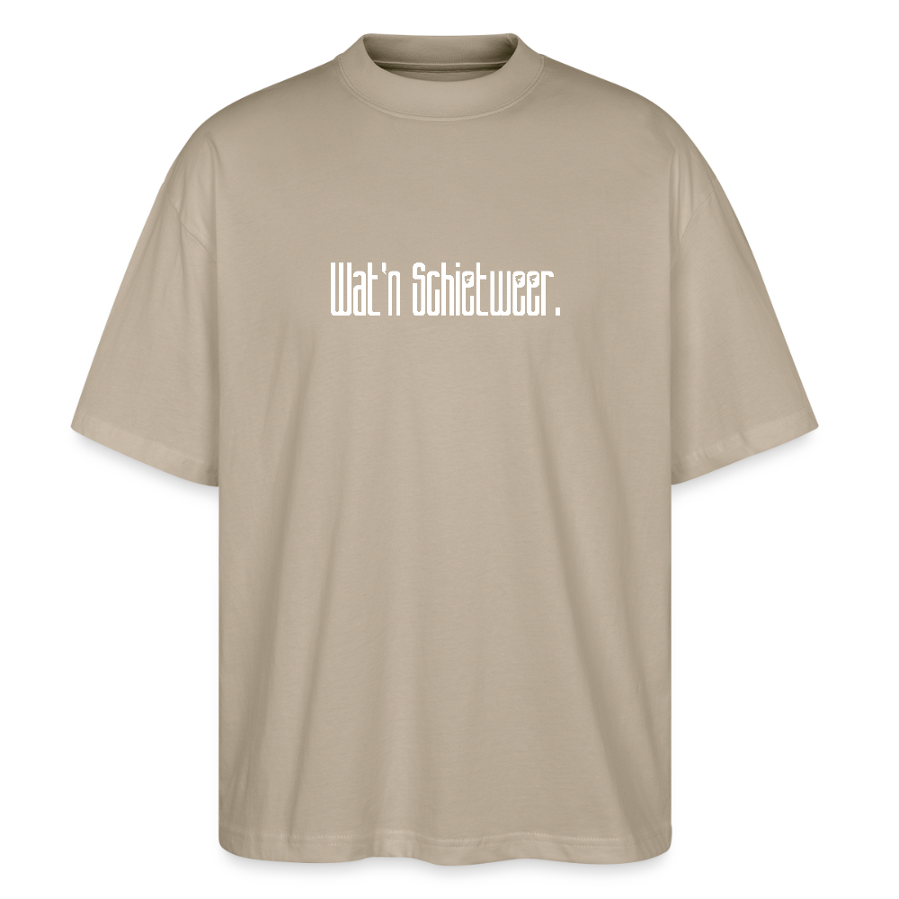 Unisex Oversize Bio-T-Shirt - wat'n Schietweer (weiss) - Steingrau