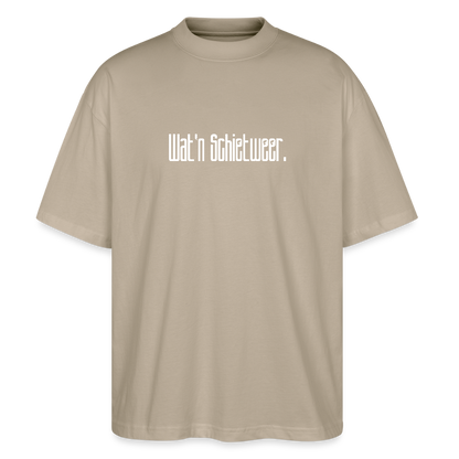 Unisex Oversize Bio-T-Shirt - wat'n Schietweer (weiss) - Steingrau