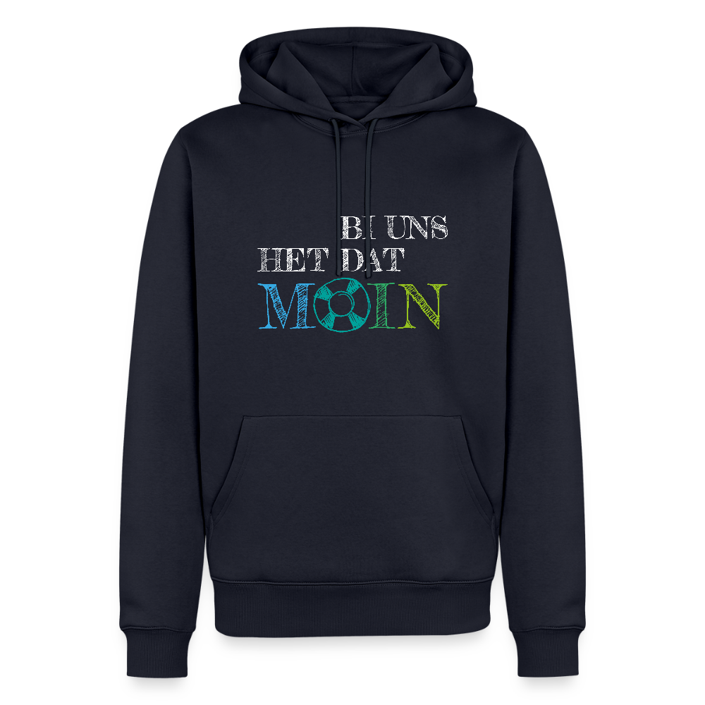 Herren Premium Hoodie- Bi uns het dat Moin (weiss) - Navy