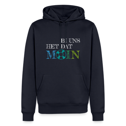 Herren Premium Hoodie- Bi uns het dat Moin (weiss) - Navy