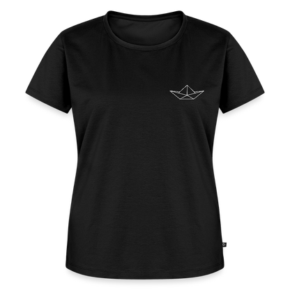Damen Premium Bio T-Shirt - Origami Boot (weiss) - Schwarz