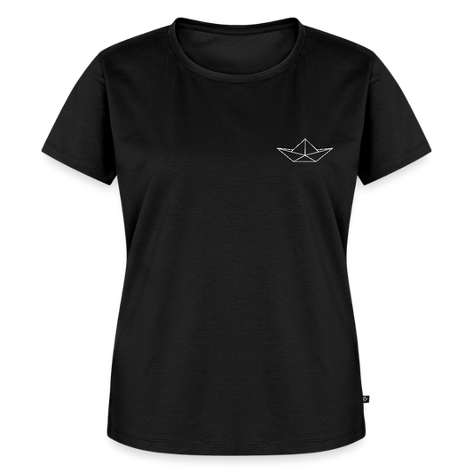Damen Premium Bio T-Shirt - Origami Boot (weiss) - Schwarz