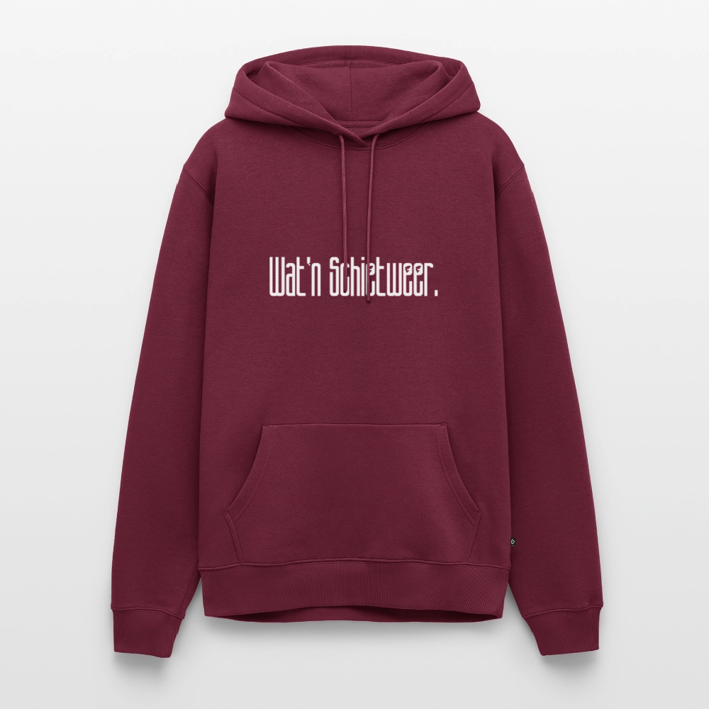 Herren Premium Hoodie - wat'n Schietweer (weiss) - Burgunderrot