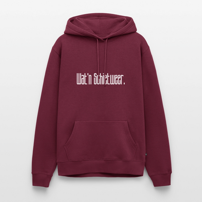 Herren Premium Hoodie - wat'n Schietweer (weiss) - Burgunderrot