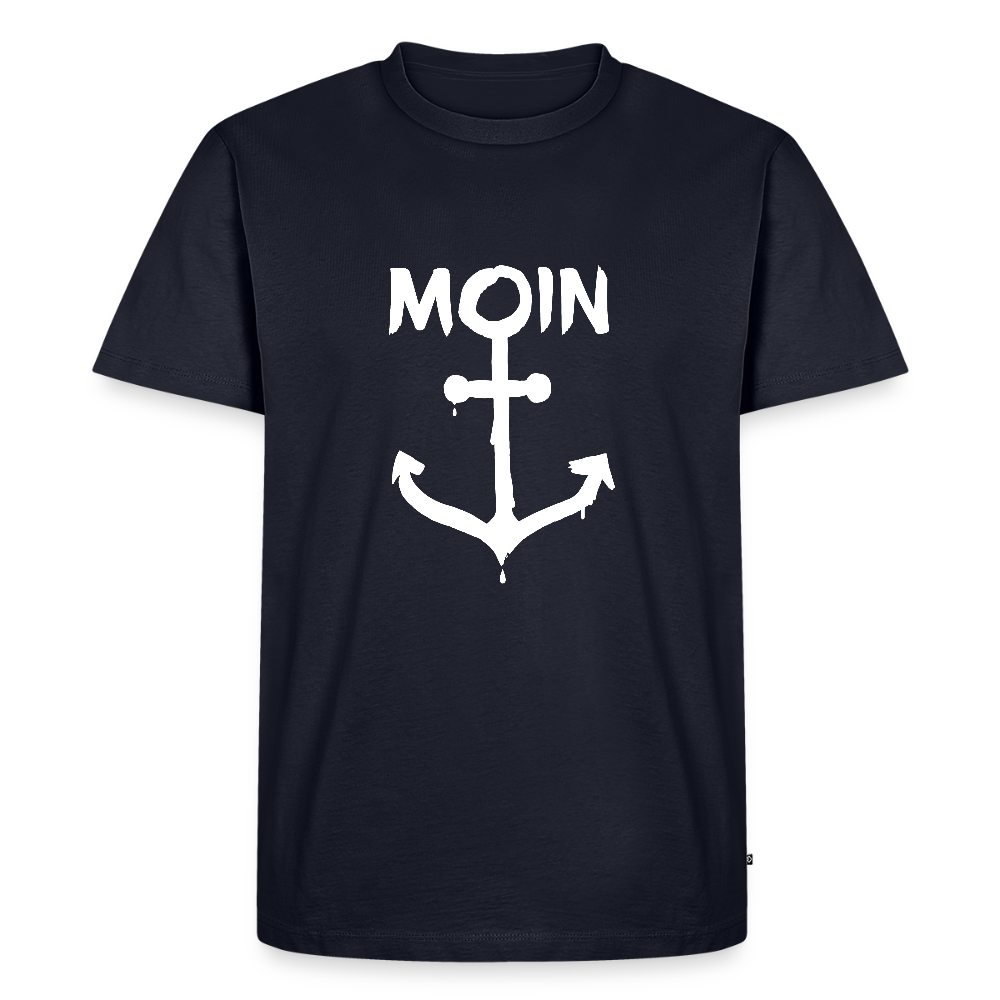 Herren Premium Bio T-Shirt - Moin Anker (weiss) - Navy