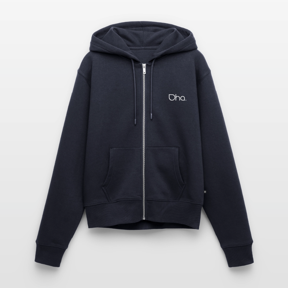 Oha (weiß) - Damen Premium Kapuzenjacke - Navy