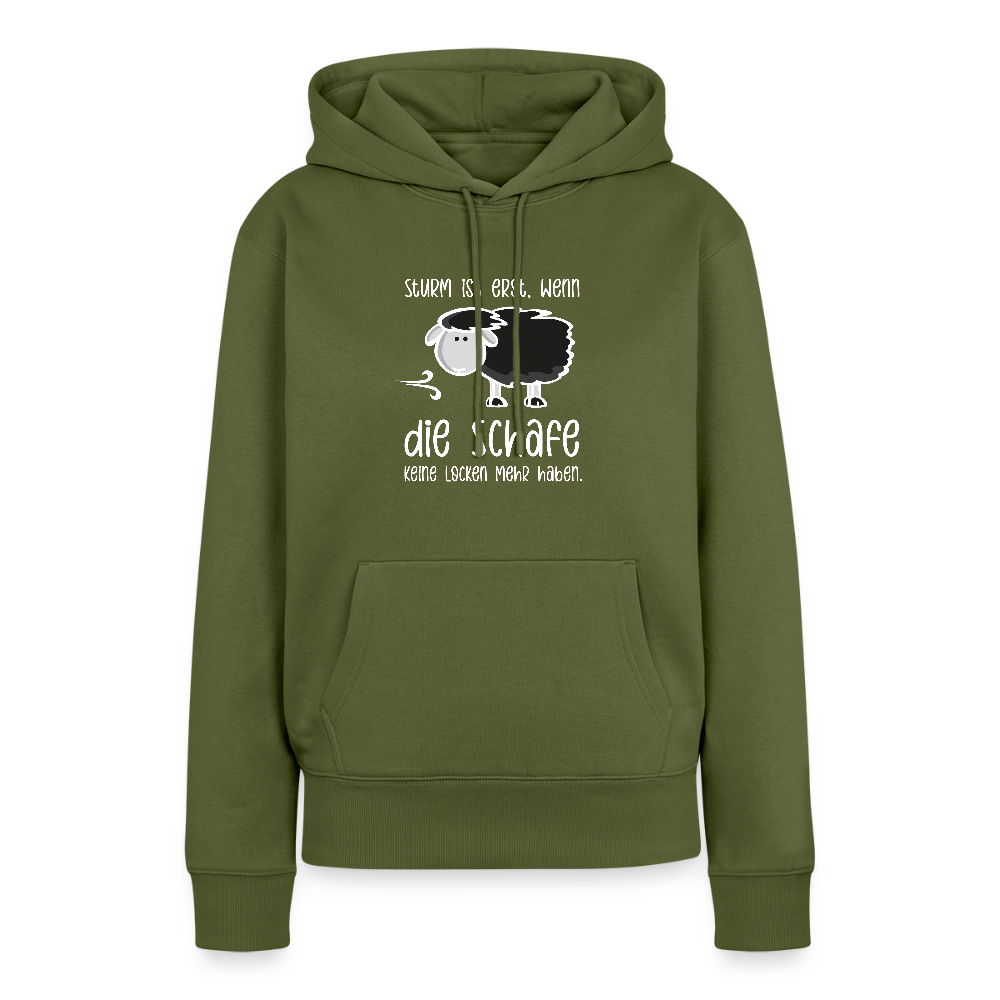 Damen Premium Hoodie - Schaf (weiss) - Khaki