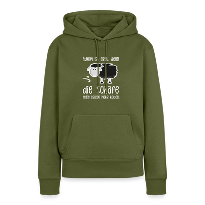 Damen Premium Hoodie - Schaf (weiss) - Khaki