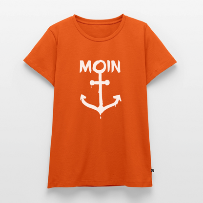 Damen Premium Bio T-Shirt - Moin Anker (weiss) - Orange 