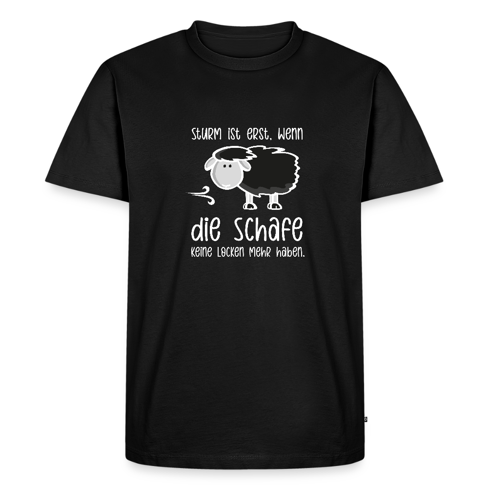 Herren Premium Bio T-Shirt - Schaf (weiss) - Schwarz