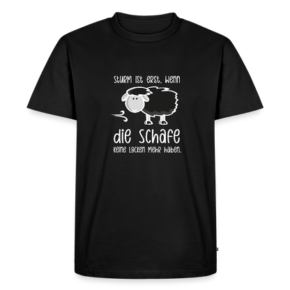 Herren Premium Bio T-Shirt - Schaf (weiss) - Schwarz