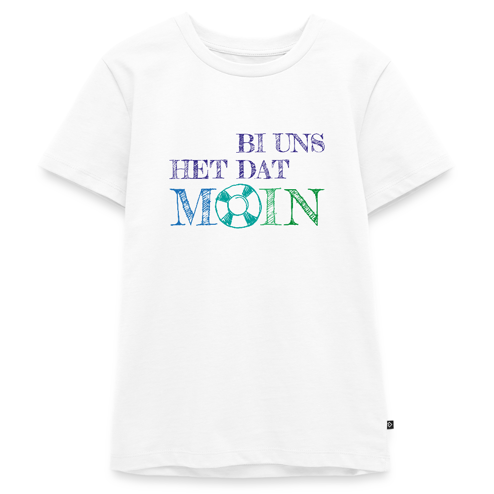 Teenager Premium T-Shirt - Bi uns het dat Moin - Weiß