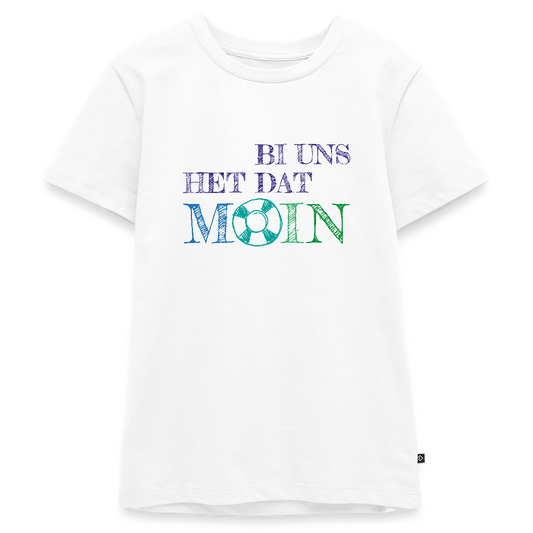 Teenager Premium T-Shirt - Bi uns het dat Moin - Weiß