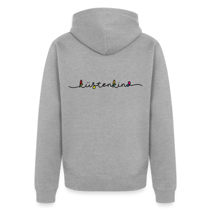 Herren Premium Kapuzenjacke - Küstenkind - Grau meliert