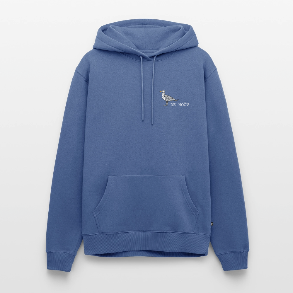 Herren Premium Hoodie - de Mööv (weiss) - Taubenblau