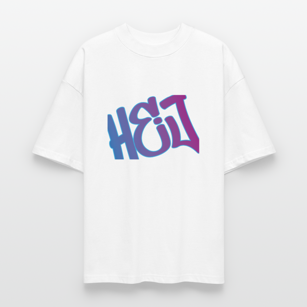 Unisex Oversized Bio T-Shirt - Hej - Weiß
