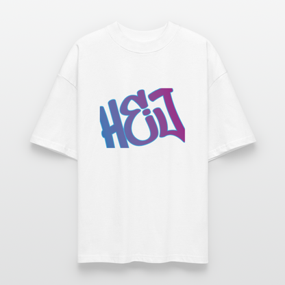 Unisex Oversized Bio T-Shirt - Hej - Weiß