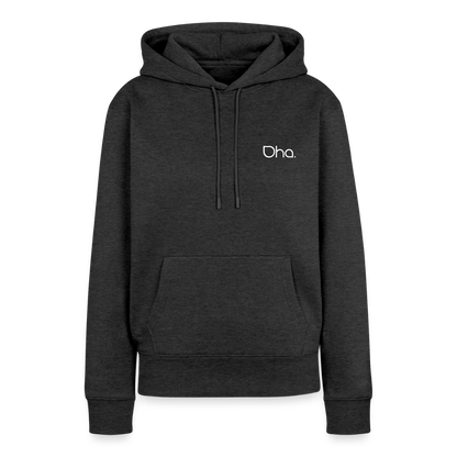 Oha (weiß) - Damen Premium Hoodie - Anthrazit meliert