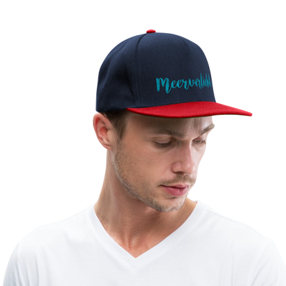 Snapback Cap - Meerverliebt - Navy/Rot