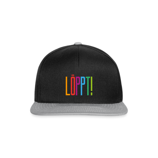 Snapback Cap - Löppt! - Schwarz/Grau