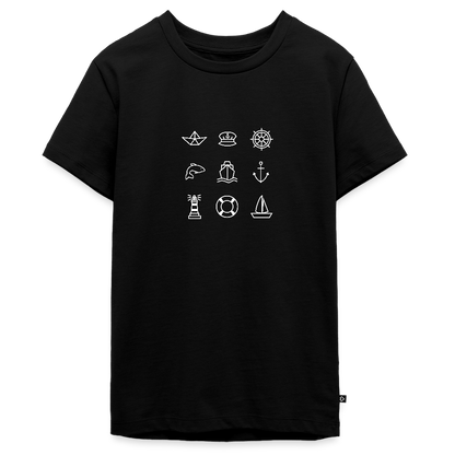 Teenager Premium T-Shirt - Nautik Doodles (weiss) - Schwarz
