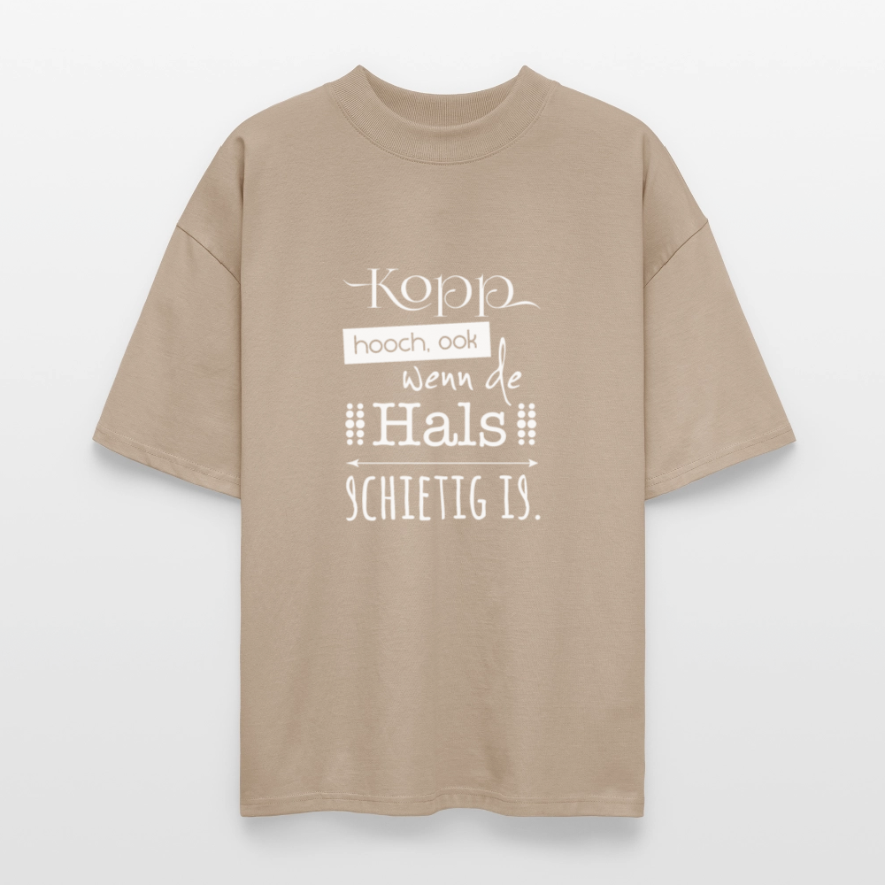Unisex Oversize Bio-T-Shirt - Kopp hooch (weiss) - Steingrau