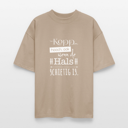 Unisex Oversize Bio-T-Shirt - Kopp hooch (weiss) - Steingrau