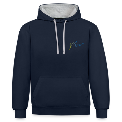 Unisex Kontrast-Hoodie - Meer - Navy/Grau meliert