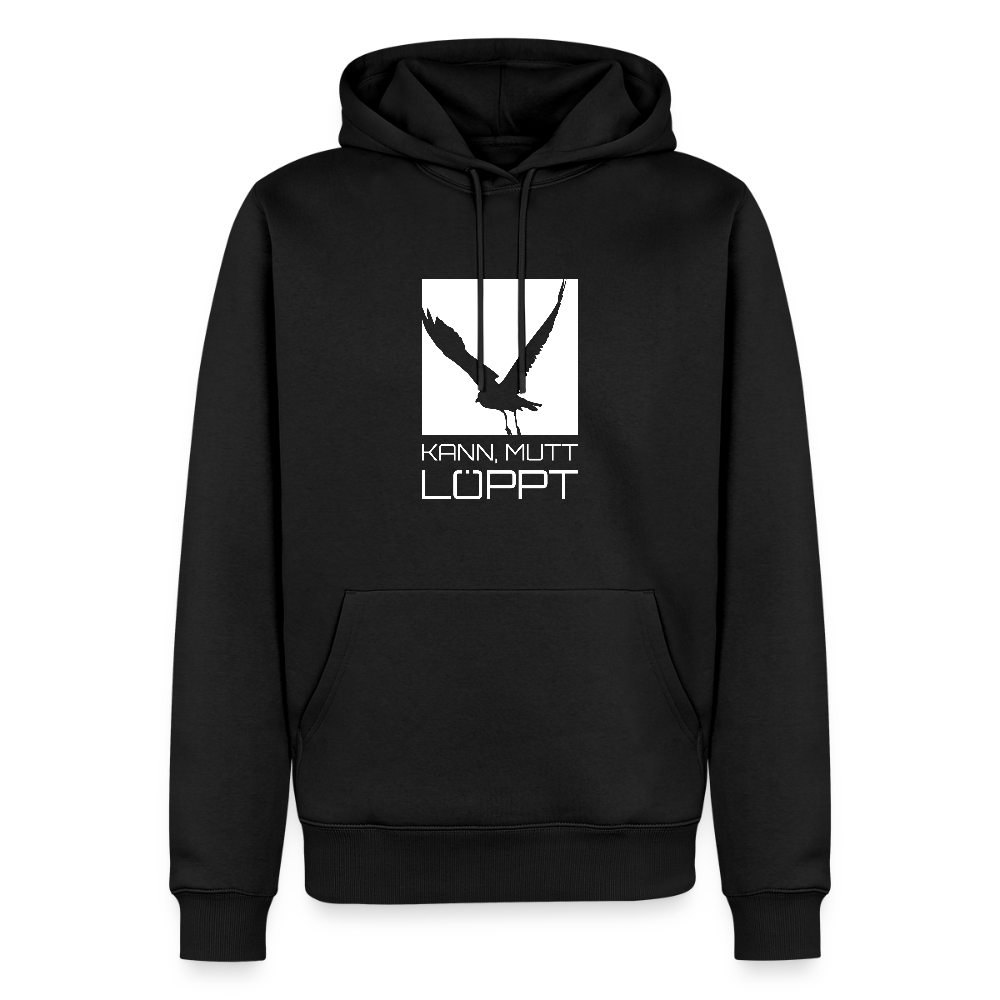 Herren Premium Hoodie - kann, mutt, löppt - Schwarz