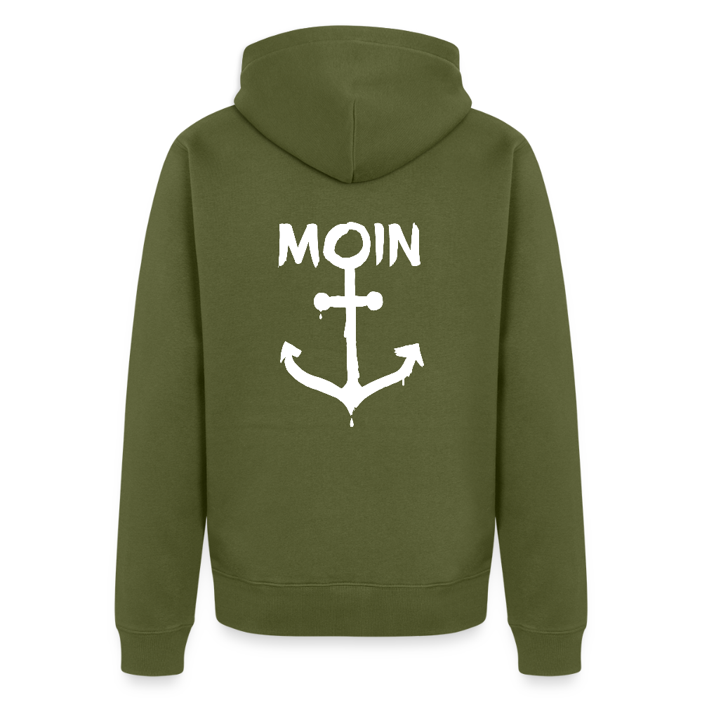 Herren Premium Kapuzenjacke - Moin Anker (weiss) - Khaki