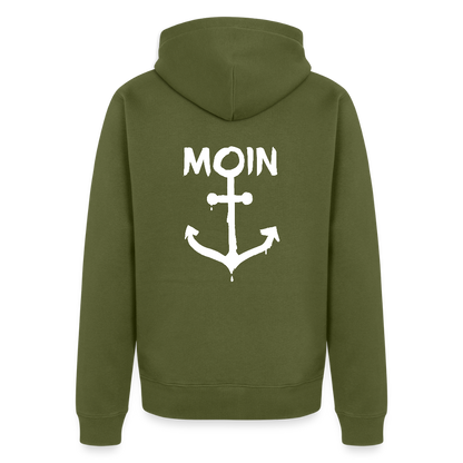 Herren Premium Kapuzenjacke - Moin Anker (weiss) - Khaki