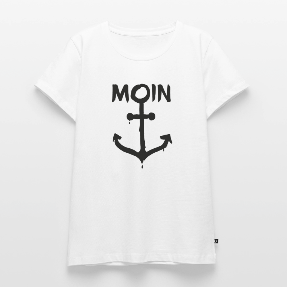 Damen Premium Bio T-Shirt - Moin Anker - Weiß