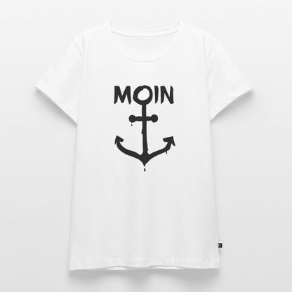 Damen Premium Bio T-Shirt - Moin Anker - Weiß