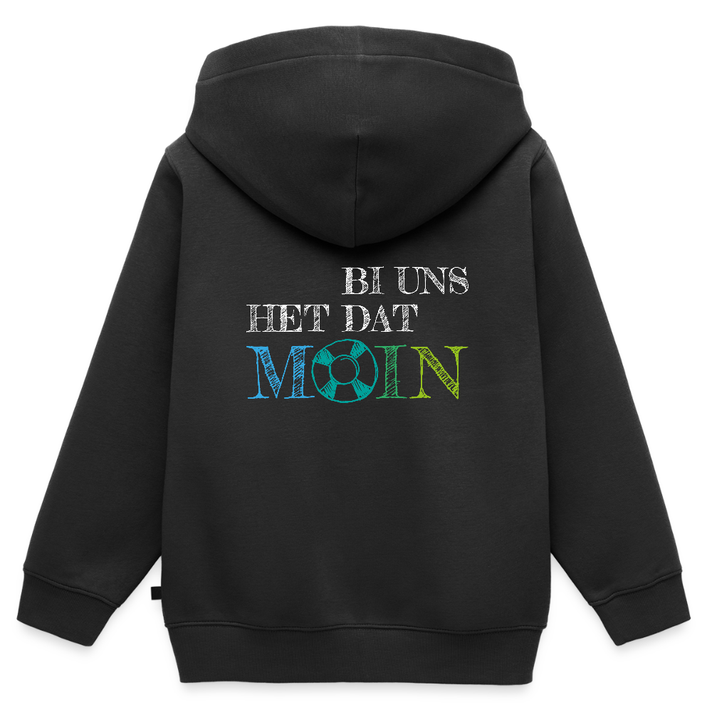 Kinder Premium Kapuzenjacke - Bi uns het dat Moin (weiss) - Schwarz