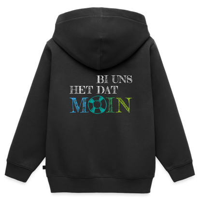 Kinder Premium Kapuzenjacke - Bi uns het dat Moin (weiss) - Schwarz